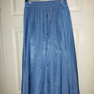 Blue Button-Down Skirt